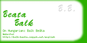 beata balk business card