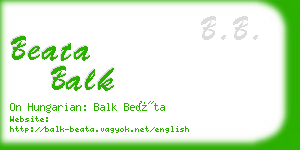 beata balk business card